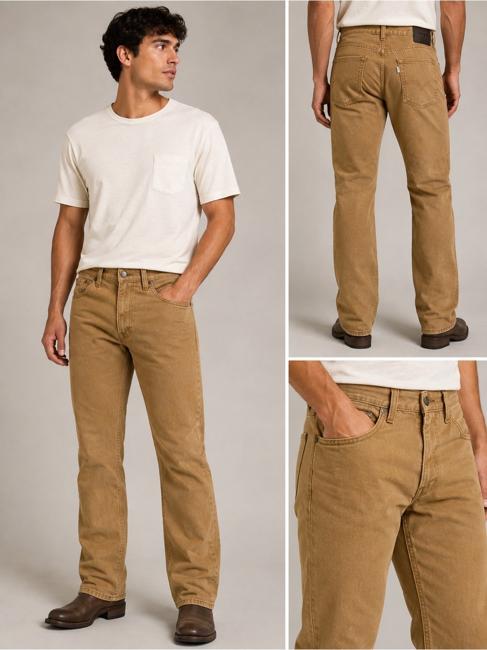 Levi's Men's Straight Jeans in Khaki Brown 32/34